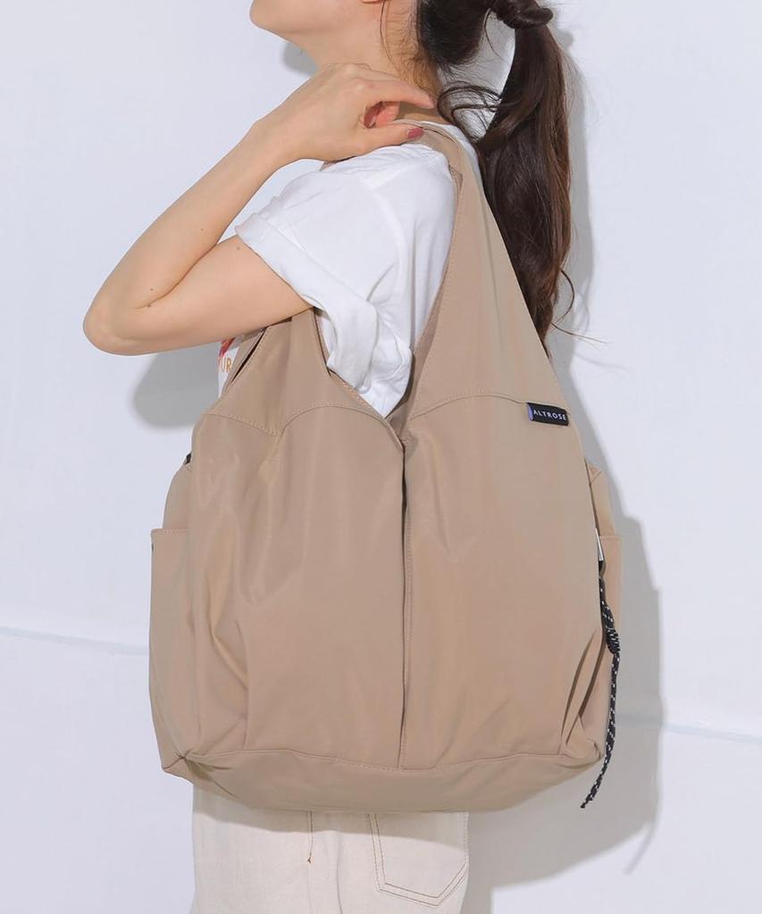 Beige Tote Bag for Big Large Large Tote Big Tote Large Tote Mom Day Shoulder [Altro Rose] Women, Tote, Capacity, A4, Nylon, Gusseted, Bag, Bag, Bag,