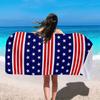 1 Stück July 4th Patriotisches Strandtuch, Rot Weiß Blau Sterne Streifen Design für Unabhängigkeitstag Feiertag Strand Schwimmen Außenbereich