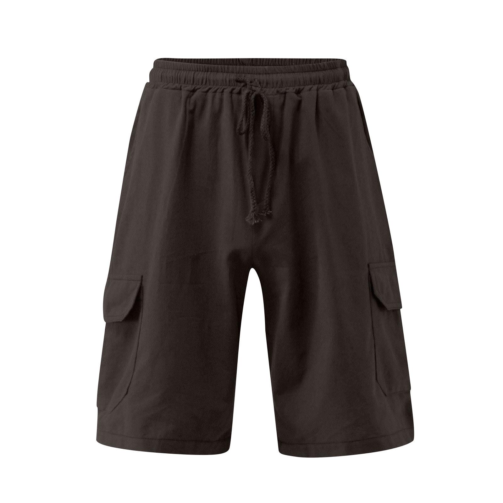 Мужские спортивные хлопковые льняные повседневные свободные шорты Повседневные пижамы — фото 4