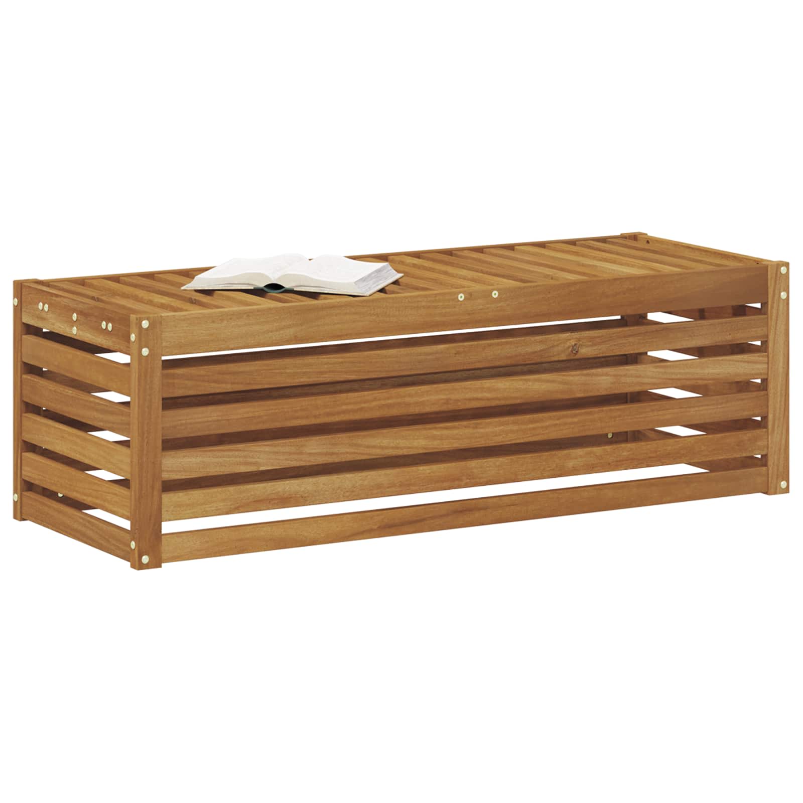 Outdoor Hockerbank Natur 115 x 43 x 37 cm Massives Akazienholz