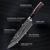 Kitchen Knives 7CR17 High Carbon Stainless Steel Damascus Drawing Gyuto Cleaver Set Slicer Santoku Knife Chef Knife