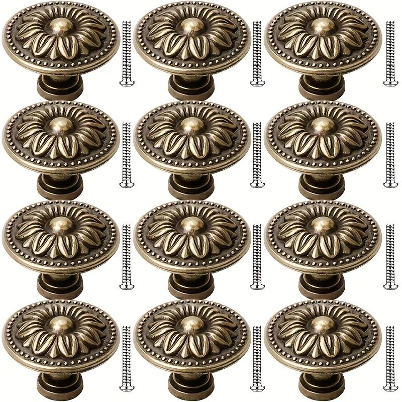 

8/12 vintage cabinet handles with screws, drawer handles, decorative knobs, detailed engraving, cabinet knobs and handles