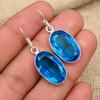 Blå Topaz Ädelsten Handgjorda 925 Sterling Silver bröllopssmycken örhänge
