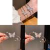 Butterfly Zircon Pendant Bracelet With Cubic Copper Design For Elegant Fashion Accessory