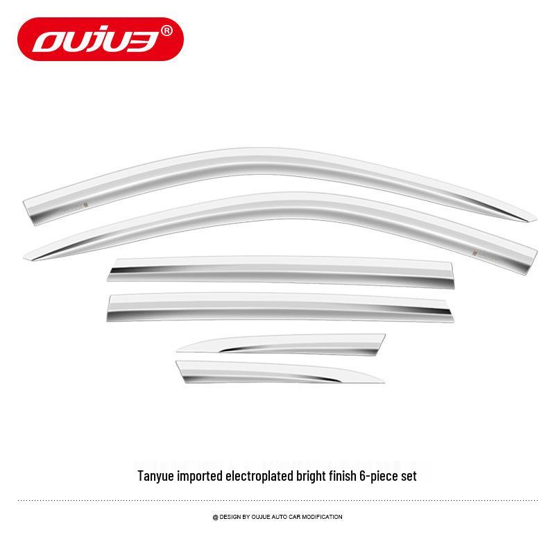 Volkswagen Tayron X T-Roc T-Cross Electroplated Rain Visors - Car Window Eyebrow Decorative Strips for Exterior Modification