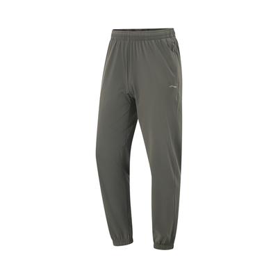 Li Ning Fitness Series Solid Color Mid Waist Comfortable Ice Silk Quick Dry Cool Breathable Versatile Tapered Knitted Sports Pants Men Pants AKYV177-5