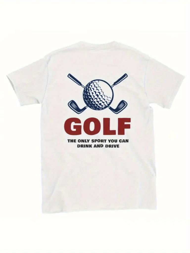 Men's Funny Golf Slogan T-Shirt - Golf The Only Sport You Can Do While Driving - 100% Breathable