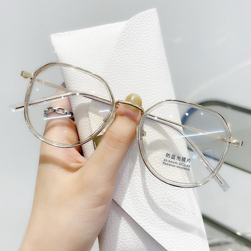 Metal Round Anti Blue Light Glasses Women Men Retro Square Frames Transparent Brown Reading Glasses Gafas de Lectura