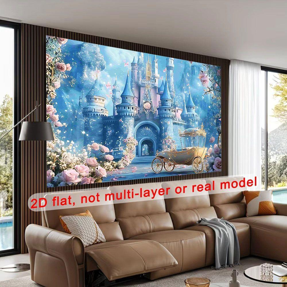 Two-dimensional flat banner 1 piece of magic castle background fabric suitable for birthday parties and weddings