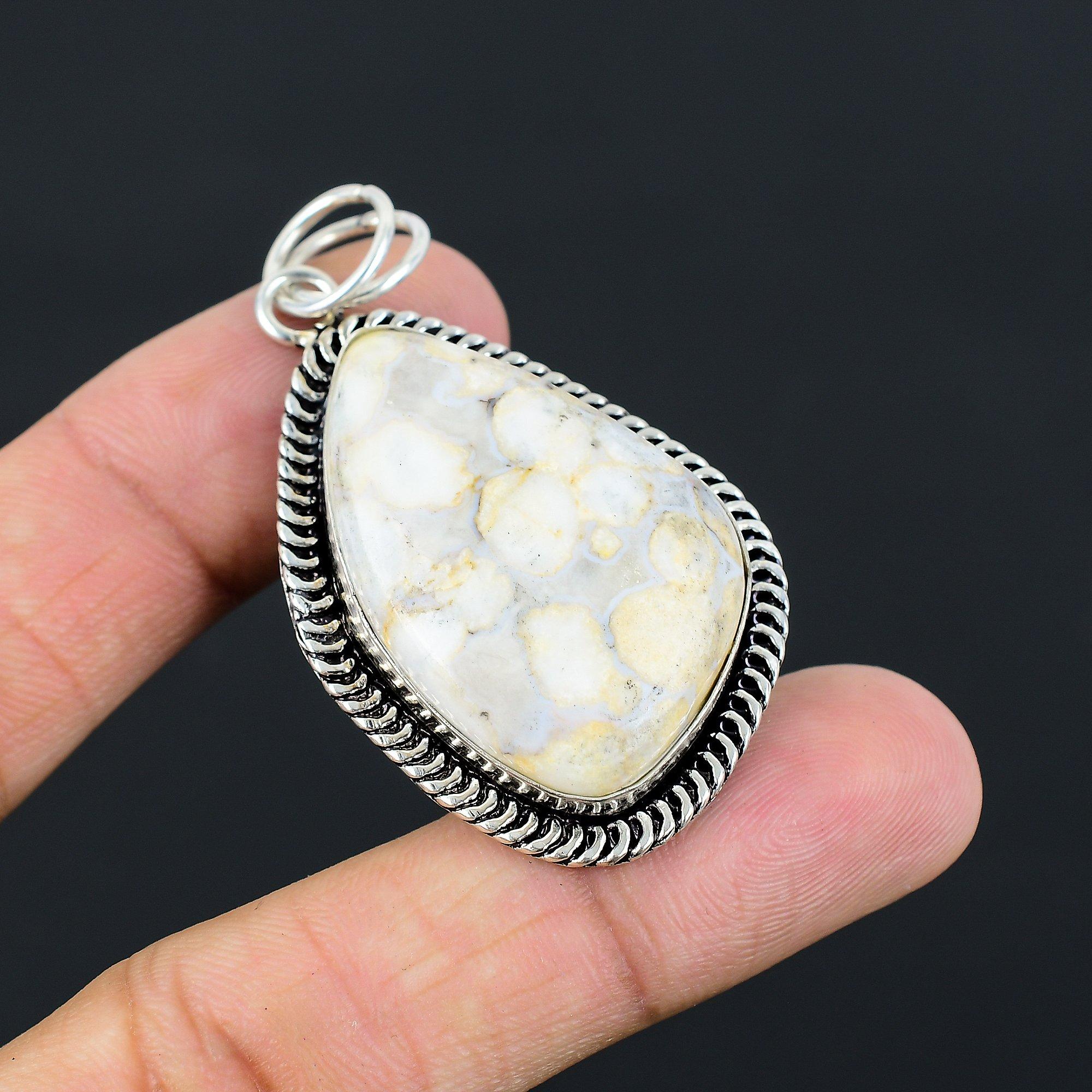 

925 Silver Trillion Cobra Jasper Gemstone Sister Bezel Handmade Pendant Jewelry