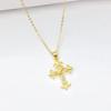 Virgin Mary St. Jude Prayer Shining Rhinestone Pendant Necklaces Gold color Women/Men Religious Neck Jewelry for Daily Wear