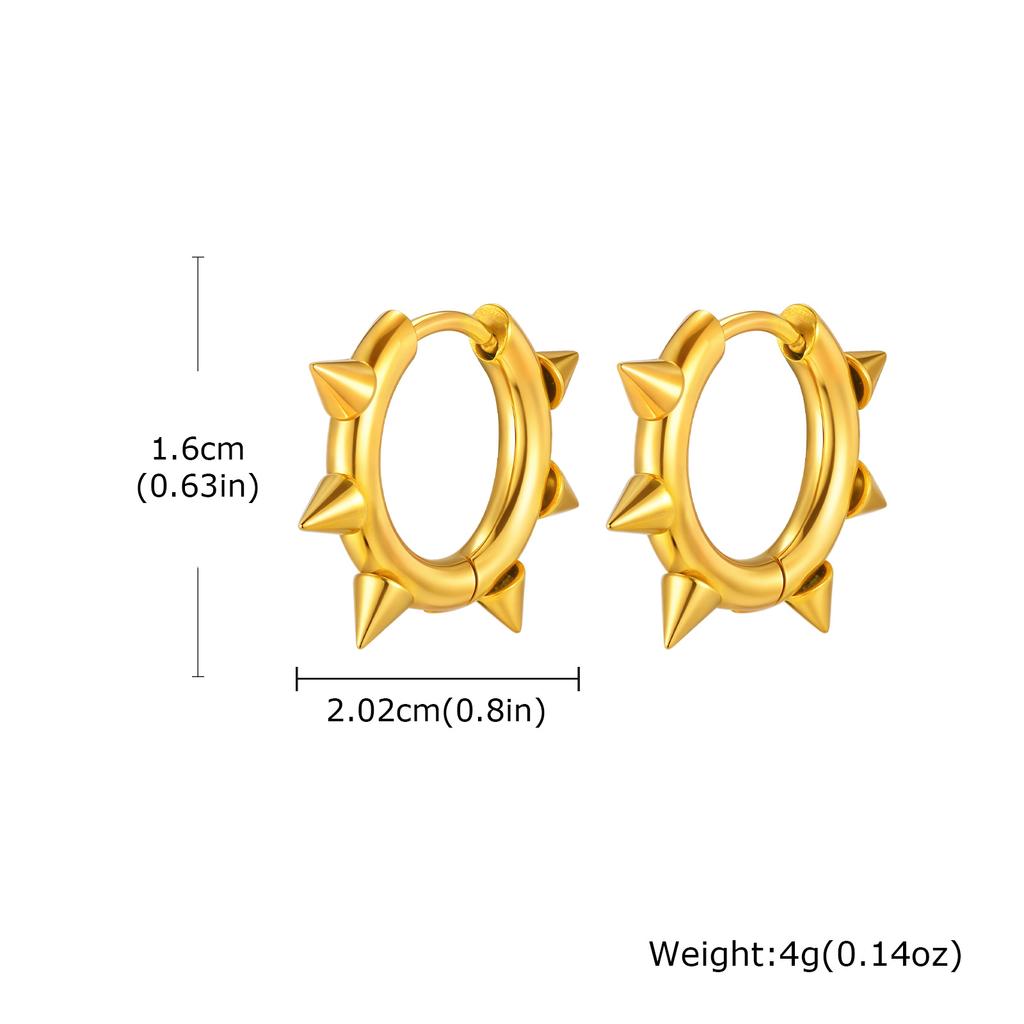 Steel Rivet Hoop Earring for Men Boys,Waterproof Anti Allergy Circle Round Earrings,Cool Punk Jewerlry To Him