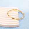 Gold Color Stainless Steel Bamboo Cuff Bracelets for Women Luxury Wedding Jewelry Female Bangles Gift