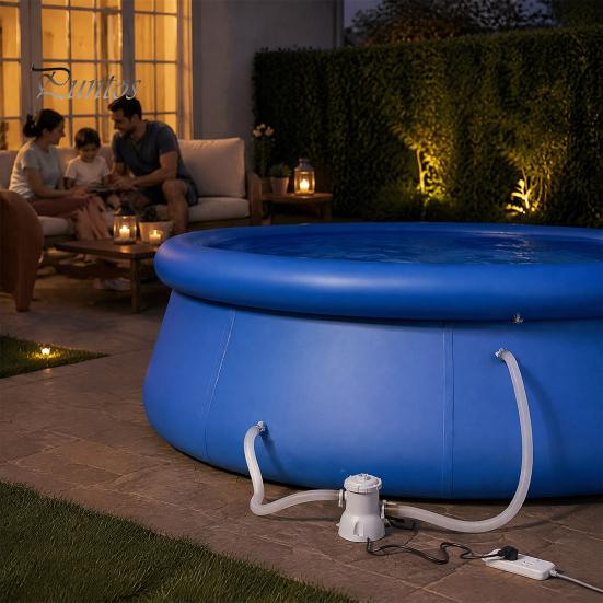 Inflatable Pool Filter Pump for Above Ground Pools, 330 GPH 16W Water Home Garden Kit, System Circulation & Filtration Maintenance Equipment