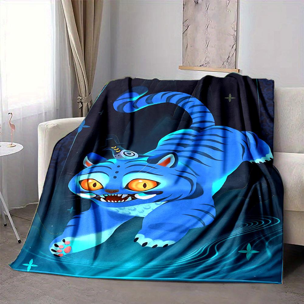 1 szt. Koc Flanelowy K-Pop Demon Hunters, Miękki Przyjazny dla Skóry z Drukiem Cyfrowym, Dostępny w Różnych Rozmiarach dla Rodziny, Przyjaciół, na Urodziny