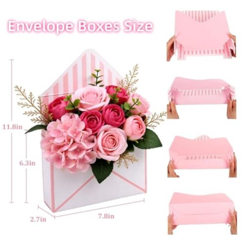Gifts Folding Valentine Envelope Boxes DIY Stripes Bouquet Envelope Box Empty Flower Bouquet Paper Boxes Birthday