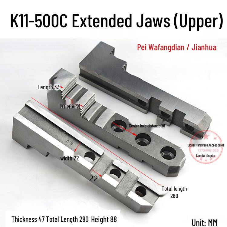 250mm & 500mm Extended Three-Jaw Chuck with Adjustable Jaws