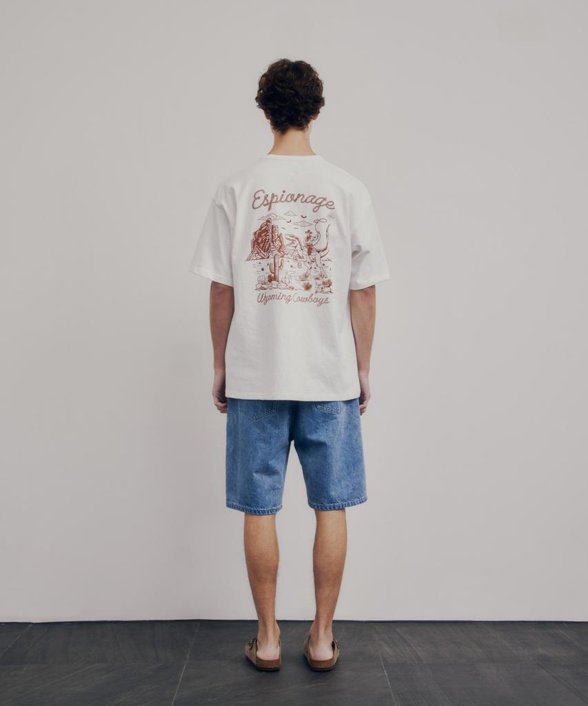 ESPIONAGE Wyoming Cowboys Heavyweight Tee Off White