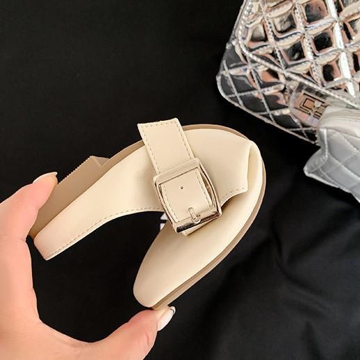 Sheepskin~ fat mm soft sole silver sandals women's summer with skirts genuine leather bag head lazy slippers one pedal