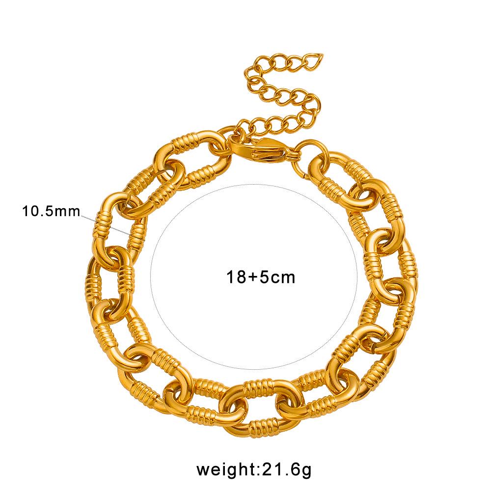YueShi Punk Style Thick Chain Ring & Necklace Bracelet Set
