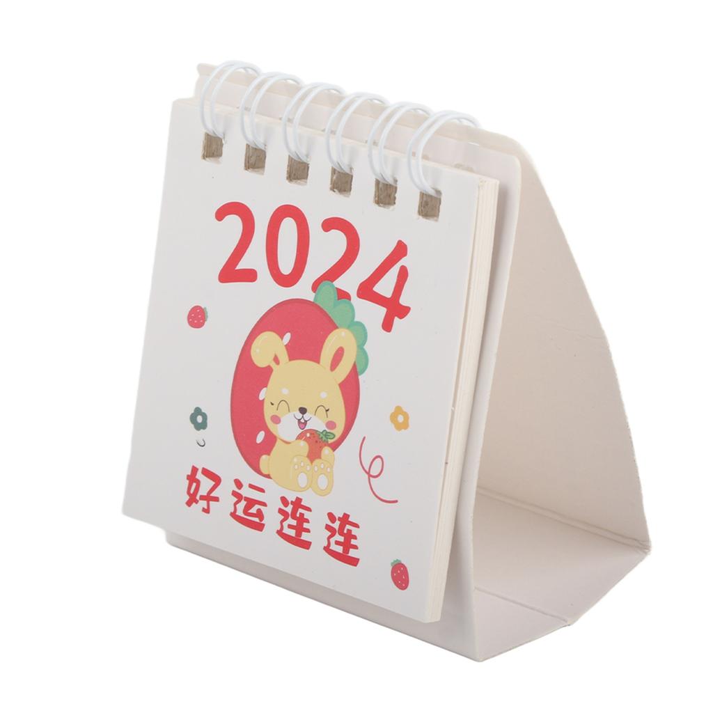 Desk Calendar 2024 Small Cute Space Saving Paper Easy To Clean Home Decor