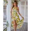 GMXIA Fashion Print Halter-neck Bohemian Dress Summer Casual Holiday Dress