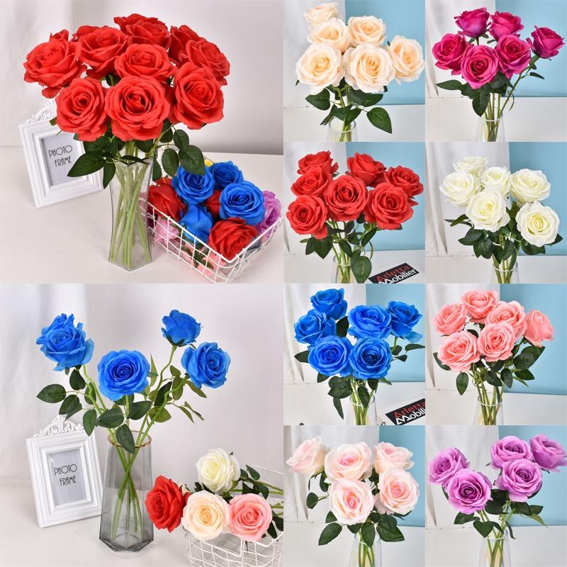 Luxurious 50cm Long Stem Artificial Roses Stunning Blooming Silk Flowers For Events