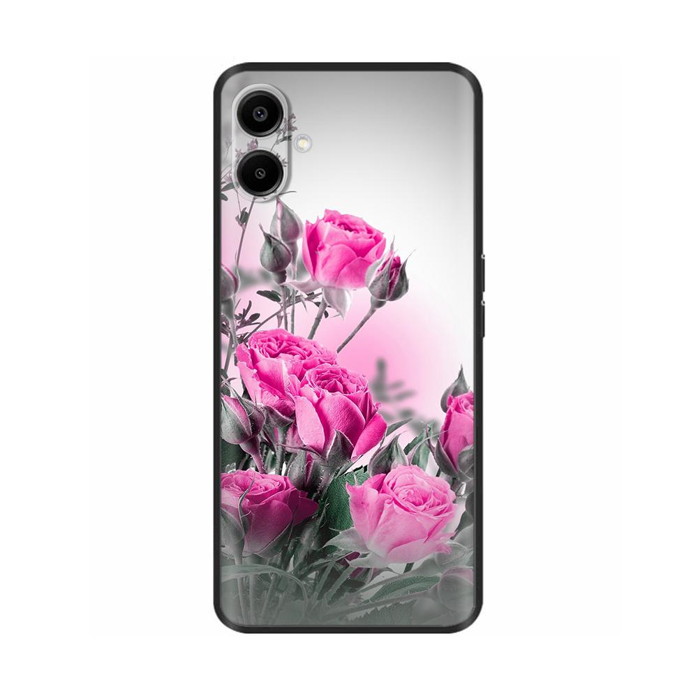 For Samsung Galaxy A06 Back Cover Soft Black Print Silicone Bumper Phone Case for Samsung Galaxy A06 A05 A04 Cases Fundas Coque