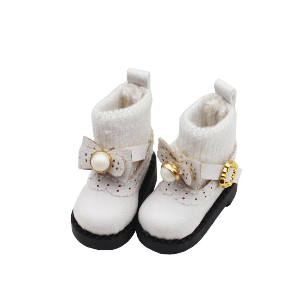 1 Pair Accessories Bow Tie Obitsu 11 Boots Mini GSC 1/12 Bjd Leather Shoes Cute Fashion 1/12 Bjd Boots Children