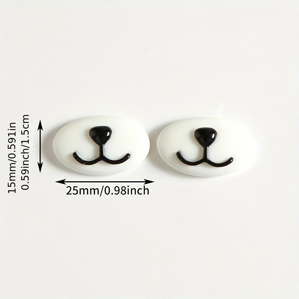 10/20 Pieces Cartoon Elliptical Nose and Mouth Accessories for DIY Dolls, Hole-Top Shoes Buckles, Refrigerator Clings, Stickers