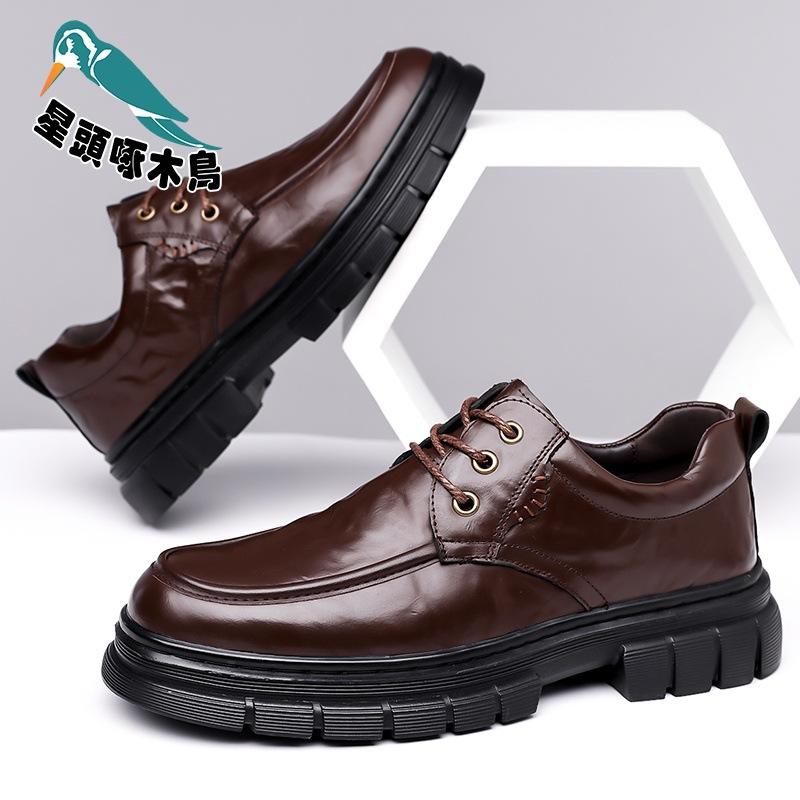 Men's shoes outdoor tooling shoes big head leather shoes spring and autumn low-top cowhide surface thick-soled hand leather shoes