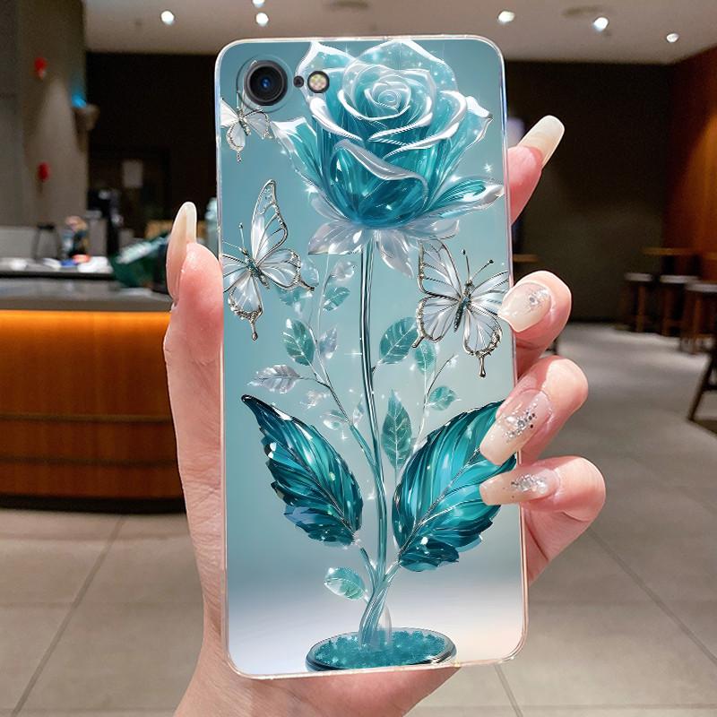 Flowers Case For iphone 7 8 Plus SE 2020 Capa Clear Soft Silicone Phone Covers For iphone 7plus 8+ Fundas Pattern Transparent