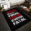 "Motivational Quote Carpet Black with Red and White Text Design" Suitable for Use As an Anti-slip for Living Room Bedroom Sofas