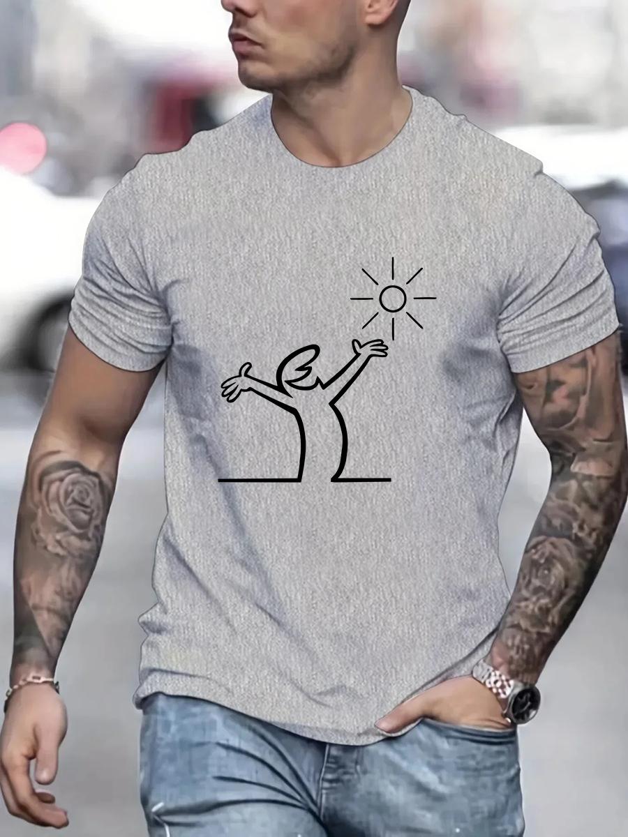 ZheXiong TEE Heren T-shirt La Linea Geweldige Katoenen T-shirts Oversized Grafische T-shirts Vintage Volwassen Print Grafisch T-shirt voor Heren XL