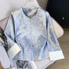 Silk Ethnic Patchwork Jacquard Jacket: Anti-aging, Plus Size, Chinese Style for Middle-Aged Women - Spring Collection