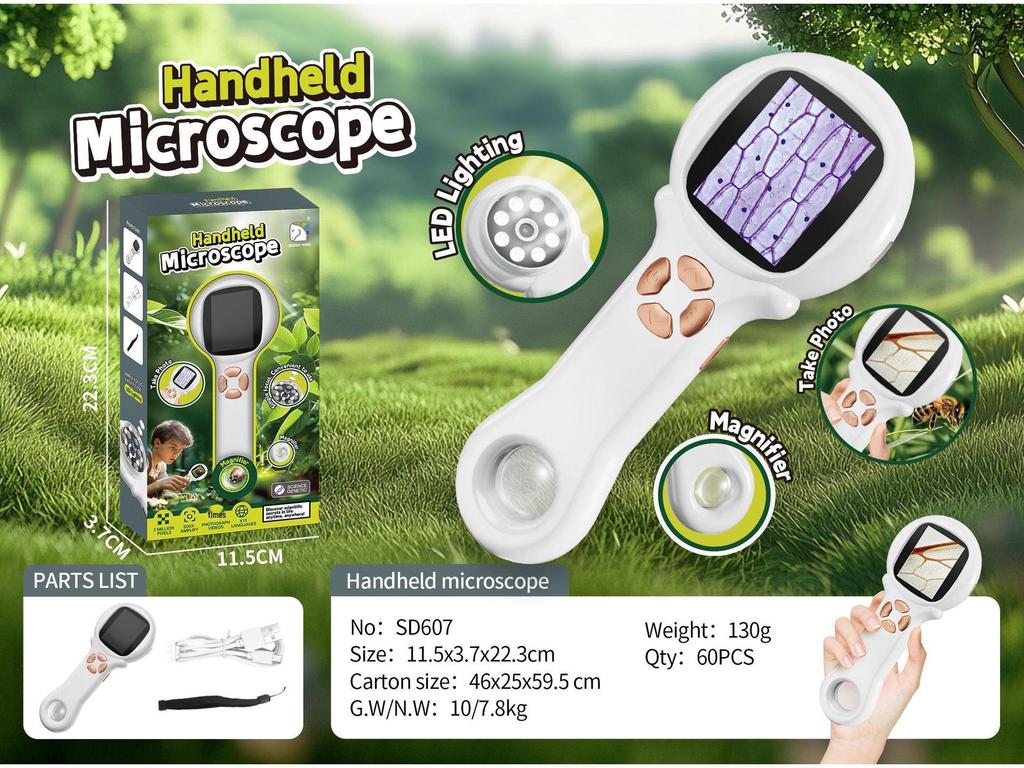 Portable Children's Microscope for Outdoor Discovery - Perfect for Seeing Bacteria & Ideal Gift for Students