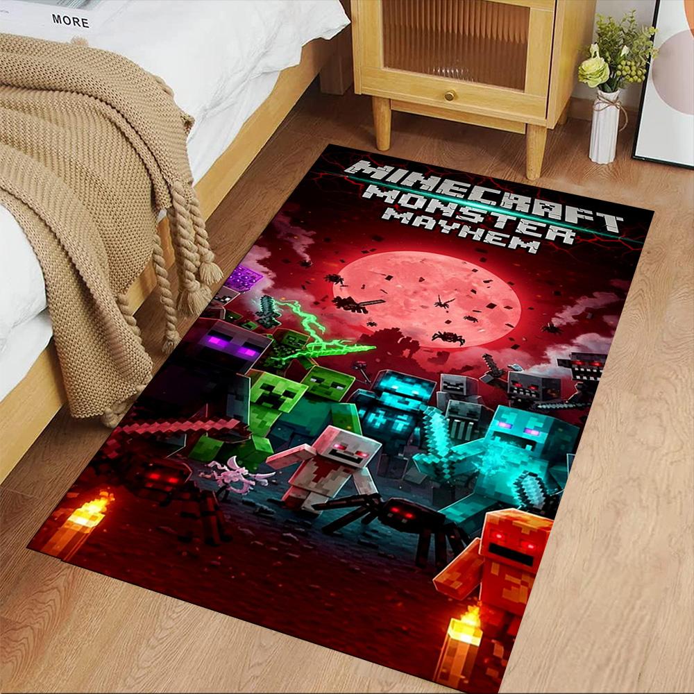 Minecraft Floor Rug Office Rug Perfect for Outdoor Game Room Entryway Kitchen Anti-slip Rug Anime Office Decor