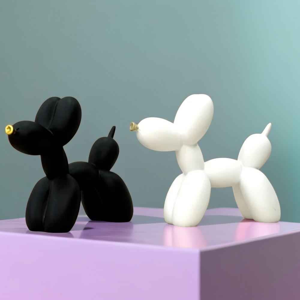 Vilead Scultura Cane Palloncino Graffiti Figure Cane Bianco Nero Decorazione Moderna Stanza Rosa Camera da Letto Tavolo Soggiorno Bagno