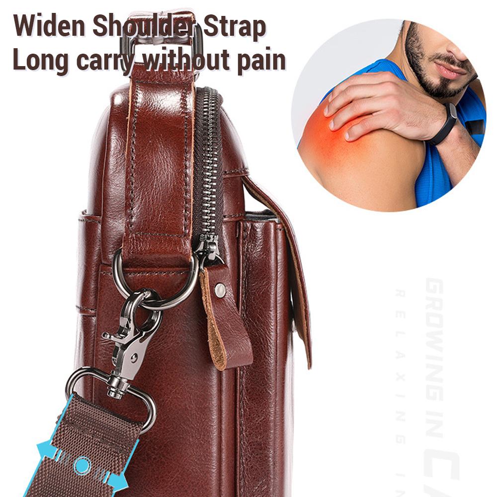 Men"s Sling Bag Genuine Leather Shoulder Bag Retro Cross Body Bag Vintage Messenger Bags