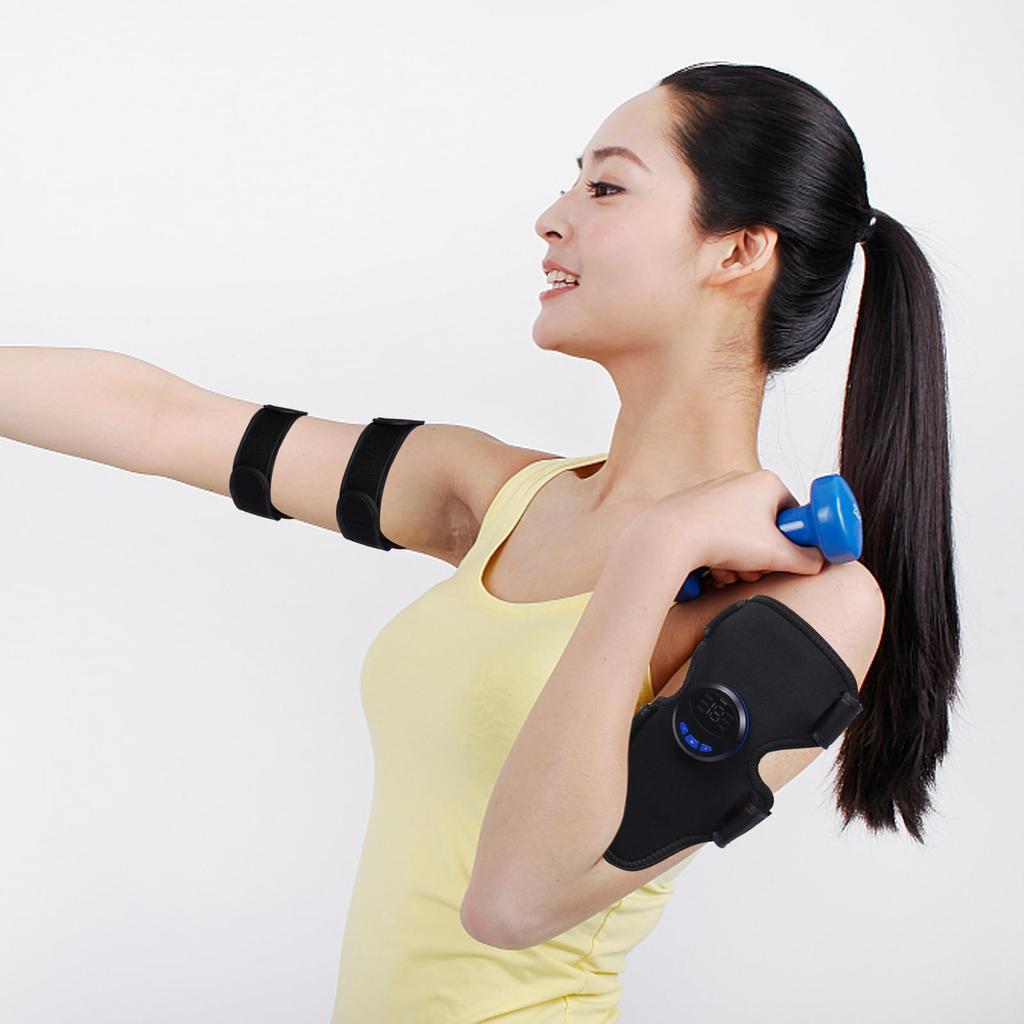 New Version EMS Upper Arm and Calf Support Bands with No Gel Sheets Easy Strength Reduces Cordless (2-Pack) Stretchable, Dual-Use, Rechargeable,