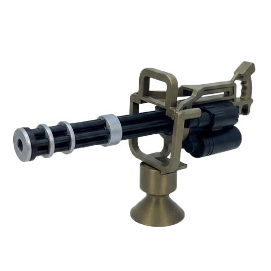 3D Printed Gatling Gun-shaped Figurine, Rotating Desktop Toy, Military Style Desk Decor, Funny Stress Relief Fidget Toy for Adults and Kids, Creative