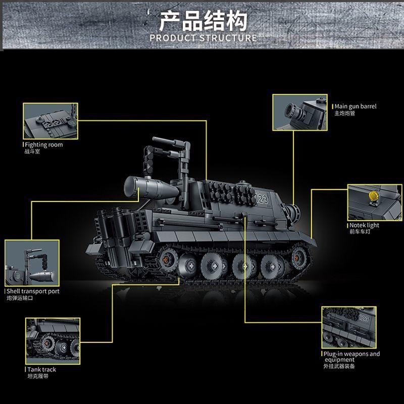 Suikoden Tiger Tank Puzzle Building Set for Boys - Educational Desk Decoration Model - Model Toy Set No. 66093