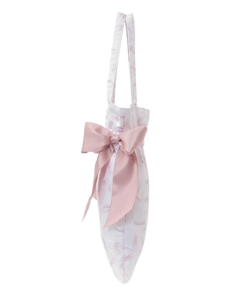 Maison De FLEUR Ribbon Pattern Double Ribbon Tote Bag, Pink, Size F, 08001132400