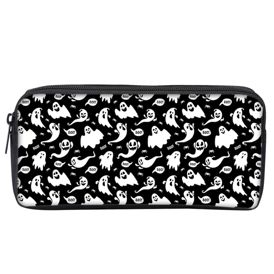 Ghost Pattern Single Layered Pencil Case With Handheld For Boy And Girls Best Gifts 2D Cartoon School Pencil Pouch For Children