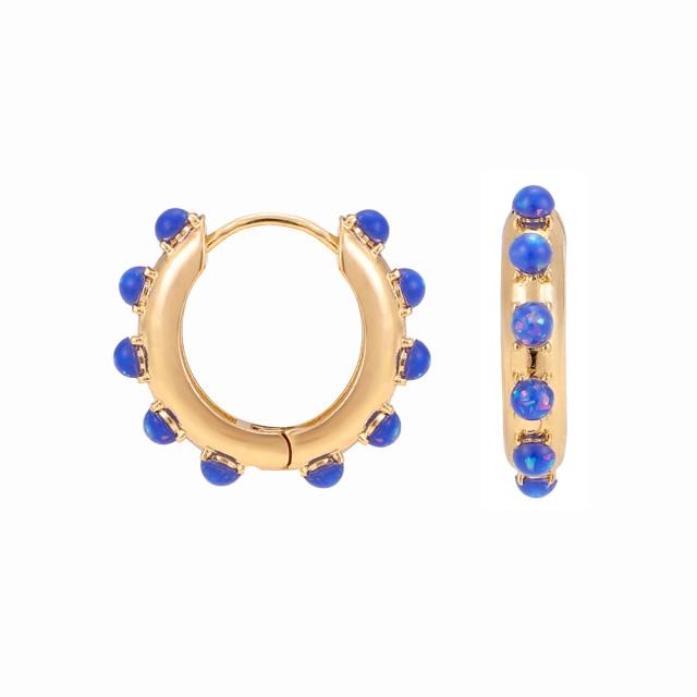 Women Cubic Zircon Rainbow Earrings Cubic Zirconia Ear Cuff Set Female Stylish Fashionable Gold Tone Huggie Clip On Earrings Earcuff Crystal Stone