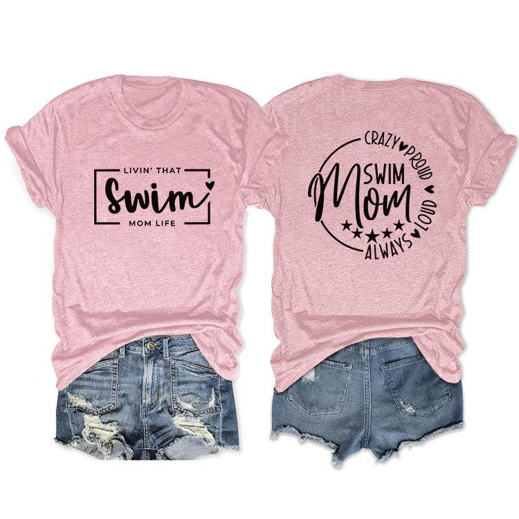 Casual T-shirt Double-sided alphabet print short-sleeved top