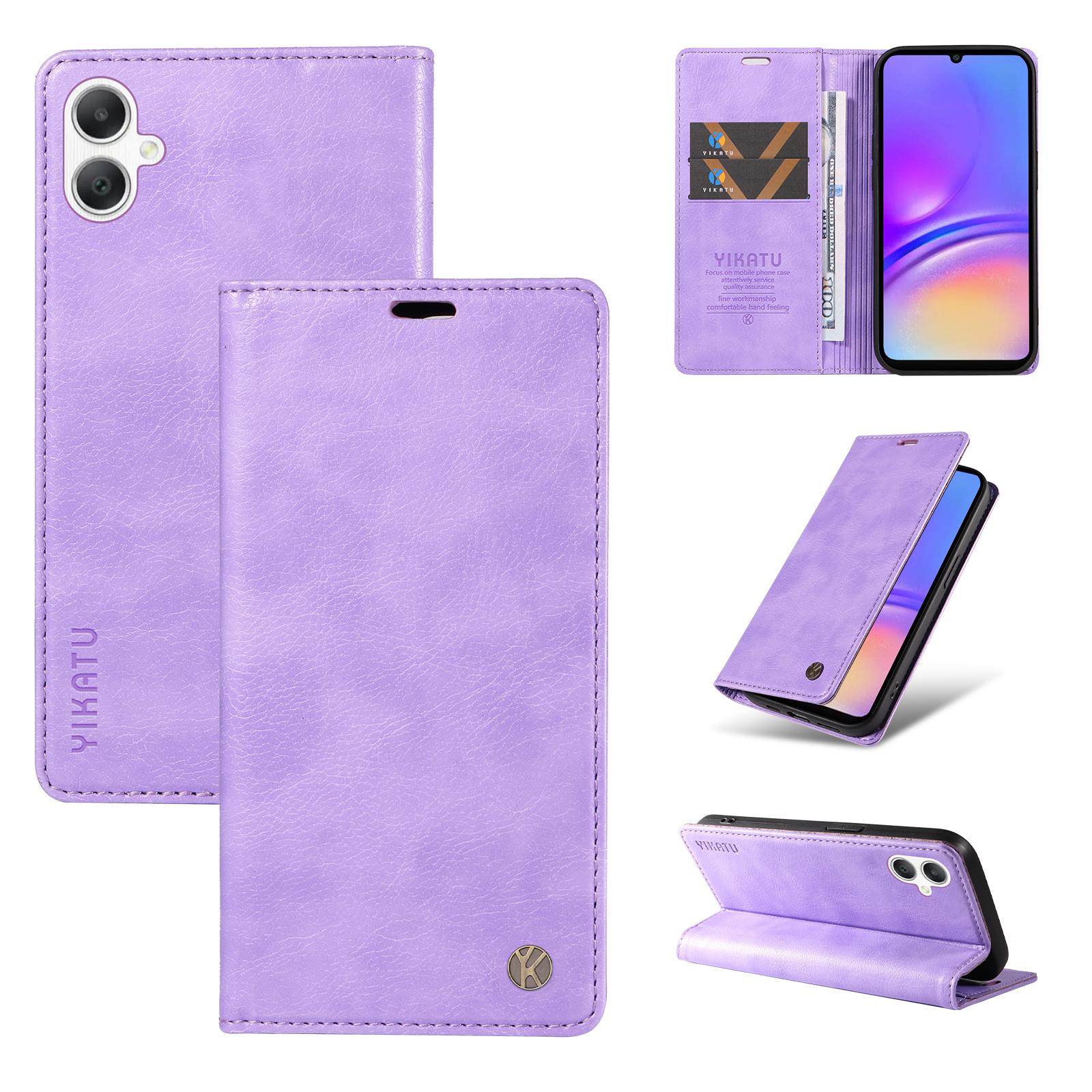

For Samsung Galaxy A07 4G/A06 5G/A06 4G Wallet Case YIKATU YK-006 Magnetic Closure Leather Phone Cover Litchi Texture J