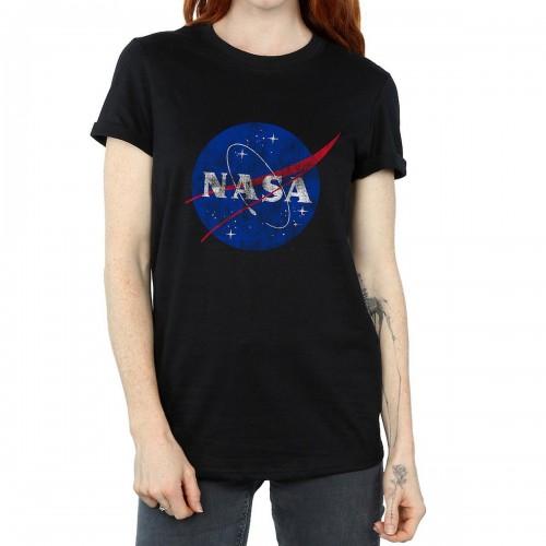 NASA Womens/Ladies Insignia Distressed Logo Cotton Boyfriend T-Shirt