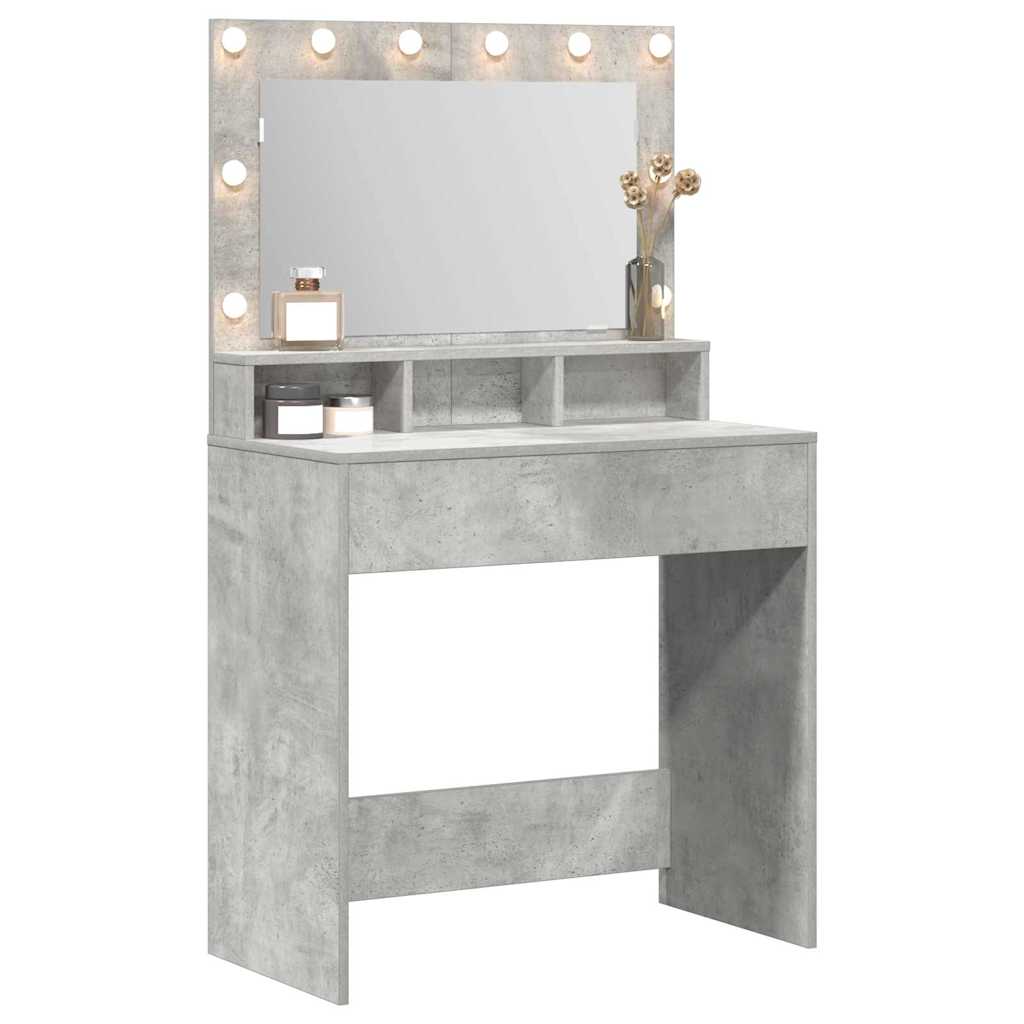 Makeup Table Concrete Grey 78.5 x 41 x 135 cm Particleboard