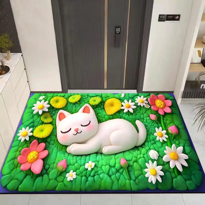 3D Cartoon Schattige Kat Vloerkleed Tapijt voor Woonkamer Kinderkamer Mat Sofa Deurmat Vloerkleed Woondecoratie Antislip Zachte Mat Cadeau